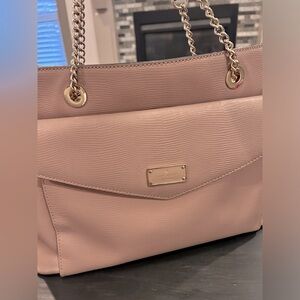 KATE SPADE extra large leather pink/mauve colored tote / laptop bag